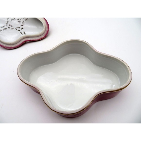 Vintage Ucagco Lidded Dish Ceramic Porcelain Jewelry Trinket Hand Painted Japan - Picture 7 of 9